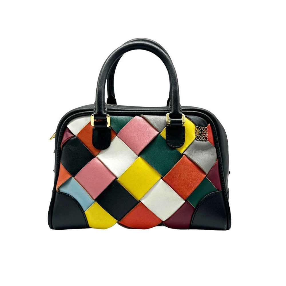 Loewe 2way Handbag Crossbody Anagram leather black multicolor gold
